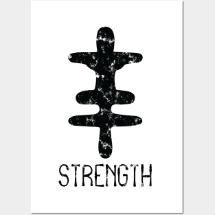 Africa Sankofa Adinkra Symbol "Strength" Black Colour. Posters and Art